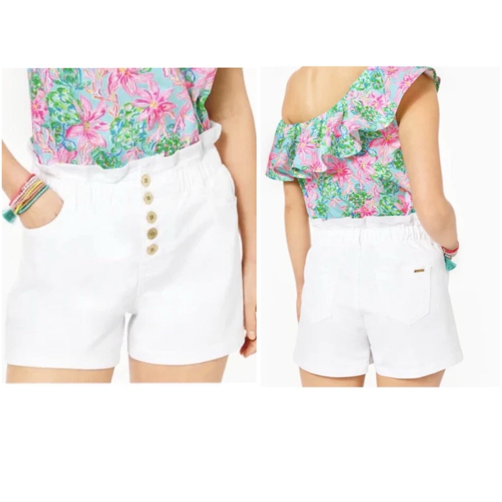 Lilly Pulitzer Neva High Rise Stretch Resort White Shorts-Size 6-Style #011177